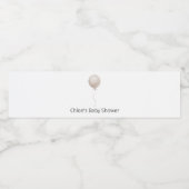 Beige ballon Baby shower Waterfles Etiket (Enkel label)
