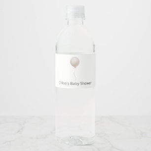 Beige ballon Baby shower Waterfles Etiket