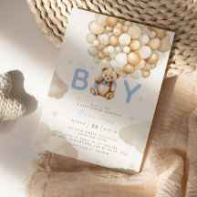 Beige ballonnen Teddy Bear Boy Modern Baby shower