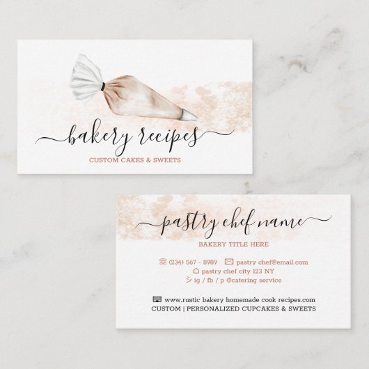 Beige banketbakkerij visitekaartje (Voorkant / Achterkant)