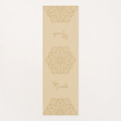 Beige Beautiful Mandala With Custom Name Yogamat (Voorkant)