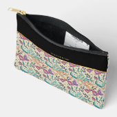 Beige Black Flowers Pattern Pretty Girly Trendy Etui (Open)