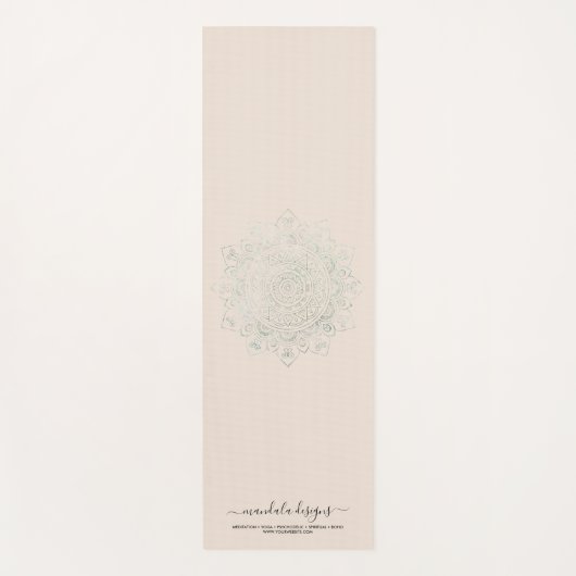 Beige Black met twee zijden Mandala Yogamat (Voorkant)
