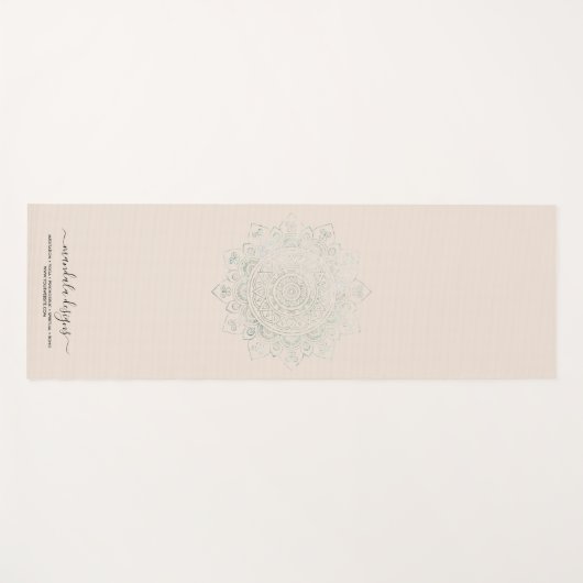 Beige Black met twee zijden Mandala Yogamat (Voorkant (horizontaal))