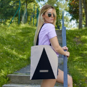 Beige Black Modern Minimal canvas tas