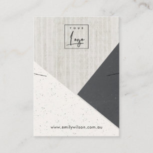 Beige Black White Ceramic Display Logo Visitekaartje