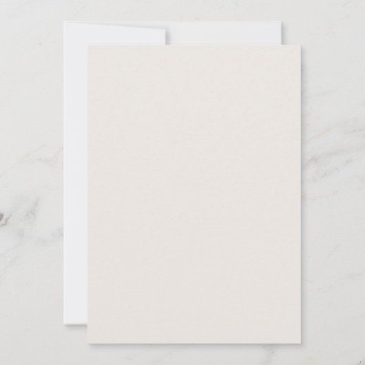 Beige Blanc Bordure nuptiale Invitation (Dos)
