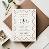 Beige Blanc Bordure nuptiale Invitation