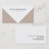 Beige blanc Moderne Simple Carte de visite simple (Devant / Derrière)