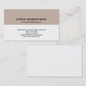 Beige blanc Moderne Simple Carte de visite simple (Devant / Derrière)