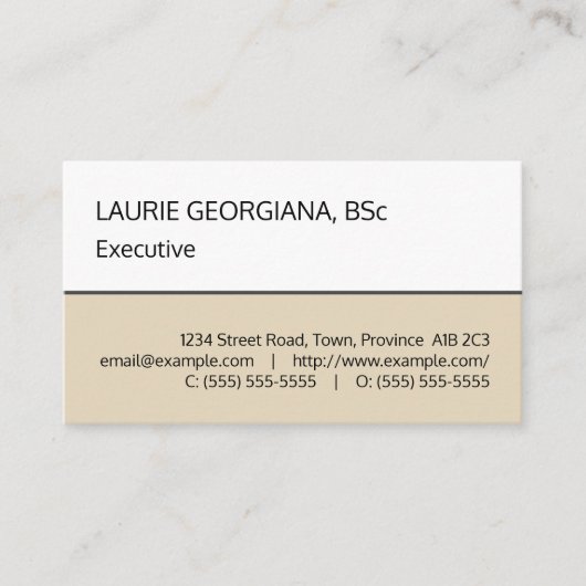Beige, Blanc, Simple Carte de visite professionnel (Devant)