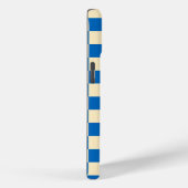 Beige + Blauwe Check Checkerboard Patroon Case-Mate iPhone Case (Achterkant / Rechts)