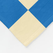 Beige + Blauwe Check Checkerboard Patroon Fleece Deken (Hoek)