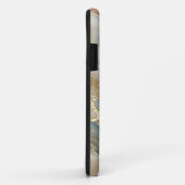 Beige & Blauwe Waterverf Abstract Marmer Case-Mate iPhone Case (Achterkant/rechts)