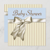 Beige Bleu Brown Baby Douche Invitations (Devant / Derrière)
