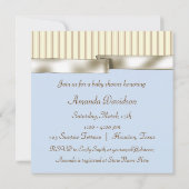 Beige Bleu Brown Baby Douche Invitations (Dos)