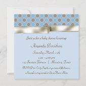 Beige Bleu Brown bébé garçon douche Invitations (Dos)