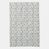 Beige bleu neutre tiges florales serviette de cuis (Vertical)