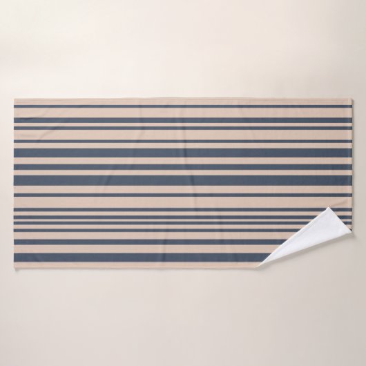 Beige/Bleu Profond Simple Motif élégant (Serviette de bain)
