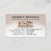 Beige Bling Cute Dogs Cats Visitekaartje (Achterkant)