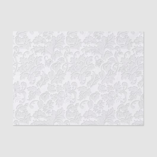 Beige Bloemen Damask Tissuepapier (Voorkant)