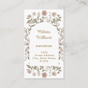 beige bloemen frame visitekaartje