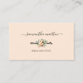 Beige bloemenstyliste visitekaartje (Voorkant)