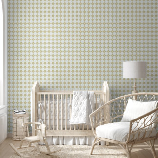 Beige bloemmotief geometrisch naadloos patroon behang