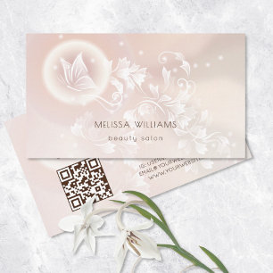 Beige Bloemvlinder Fantasie Visitekaartje