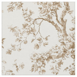 Beige Bloesemtak Toile Patroon Stof