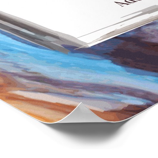 Beige & Blue Bar Mitzvah Welkomstteken Poster (Hoek)