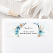 Beige blue Elegant Floral Wedding Etiket (Insitu)