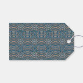 Beige Blue en Grey Alternative Pattern Design Cadeaulabel (Voorkant (Horizontaal))