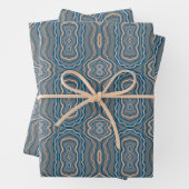 Beige Blue en Grey Alternative Pattern Design Inpakpapier Vel (In situ)