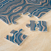 Beige Blue en Grey Alternative Pattern Design Legpuzzel (Zijkant)