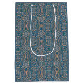 Beige Blue en Grey Alternative Pattern Design Medium Cadeauzakje (Achterkant)