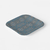 Beige Blue en Grey Alternative Pattern Design Papieren Bordje (Gebogen)