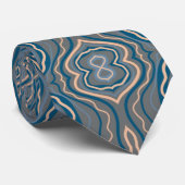 Beige Blue en Grey Alternative Pattern Design Stropdas (Opgerold)