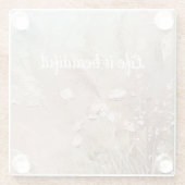 Beige Blush Boho Floral Glazen Onderzetter (Achterkant)