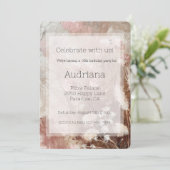 Beige Blush Boho Roze Bloemen 16e Verjaardag Kaart (Staand voorkant)