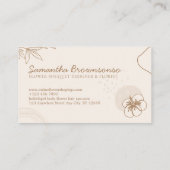 Beige Blush Hibiscus Wedding Calligraphy Flower Visitekaartje (Achterkant)
