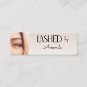 Beige Blush Lashed Minimal Script Photo Mini Visitekaartje (Voorkant)