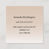 Beige Blush Lashed Minimalist Script Photo Vierkante Visitekaartje (Achterkant)