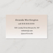 Beige Blush Lashed Minimalist Script Photo Visitekaartje (Achterkant)