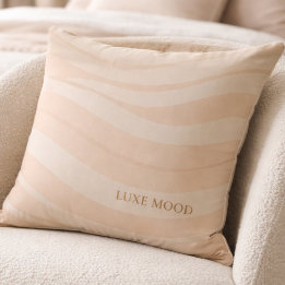 Beige Blush Ripple Throw Pillow Kussen