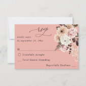 Beige & Blush Rose Pâle Rustique sans Réponse pour (Devant)