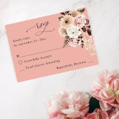 Beige & Blush Rose Pâle Rustique sans Réponse pour