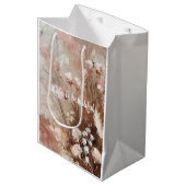  Beige Blush Roze Boho Bloemen Medium Cadeauzakje (Voorkant Gekanteld)