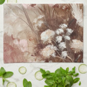  Beige Blush Roze Boho Bloemen Theedoek (Gevouwen)