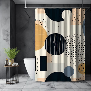 Beige boheem kleurrijk geometrisch abstracte stipp douchegordijn